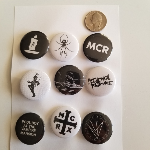 MCR My Chemical Romance Set of 9 Handcrafted Pins - Picture 7 of 7